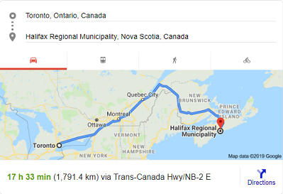 Halifax to Toronto